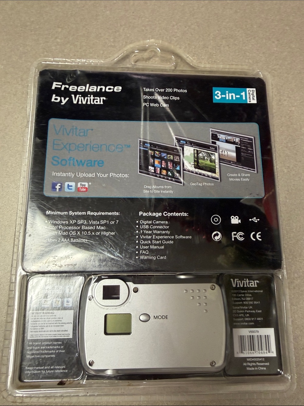 NWT Vivitar Freelance Silver Digital Camera - Compact 3-in-1 - Picture 3 of 5